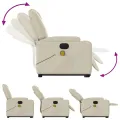 Fauteuil inclinable de massage électrique crème similicuir