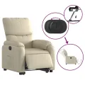 Fauteuil inclinable électrique crème similicuir