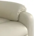 Fauteuil inclinable électrique crème similicuir