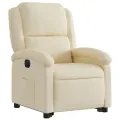 Fauteuil inclinable électrique crème tissu