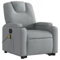 Fauteuil inclinable de massage électrique Gris clair Tissu