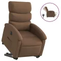 Fauteuil inclinable électrique marron tissu