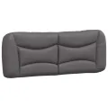 Coussin de tête de lit gris 140 cm similicuir