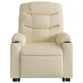 Fauteuil inclinable de massage électrique Crème Tissu