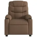 Fauteuil inclinable de massage électrique marron tissu