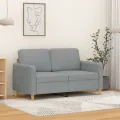 Canapé à 2 places Gris clair 120 cm Tissu