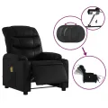 Fauteuil de massage inclinable électrique noir similicuir