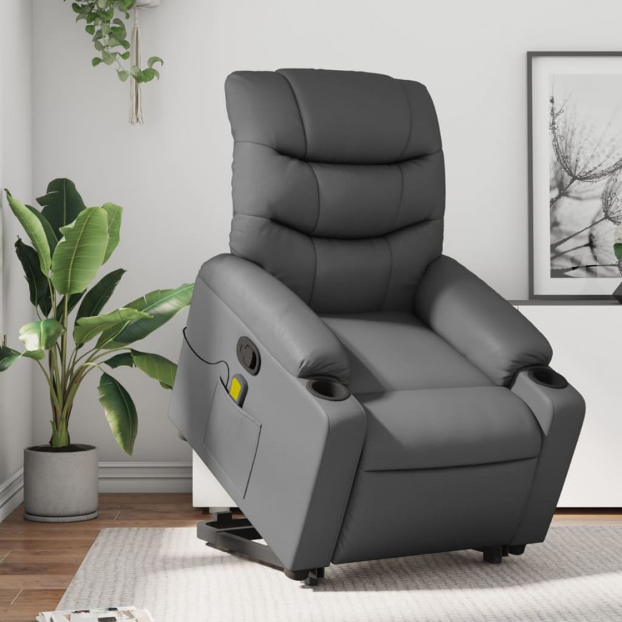 Fauteuil inclinable de massage Gris Similicuir