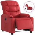 Fauteuil inclinable électrique Rouge Similicuir