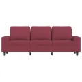 Canapé à 3 places Rouge bordeaux 180 cm Tissu
