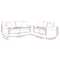 Ensemble de canapés 2 pcs avec coussins noir similicuir
