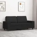Canapé à 2 places Noir 140 cm Tissu