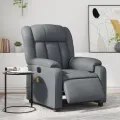 Fauteuil de massage inclinable électrique gris similicuir