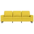 Canapé à 3 places avec repose-pieds Jaune clair 180 cm Tissu