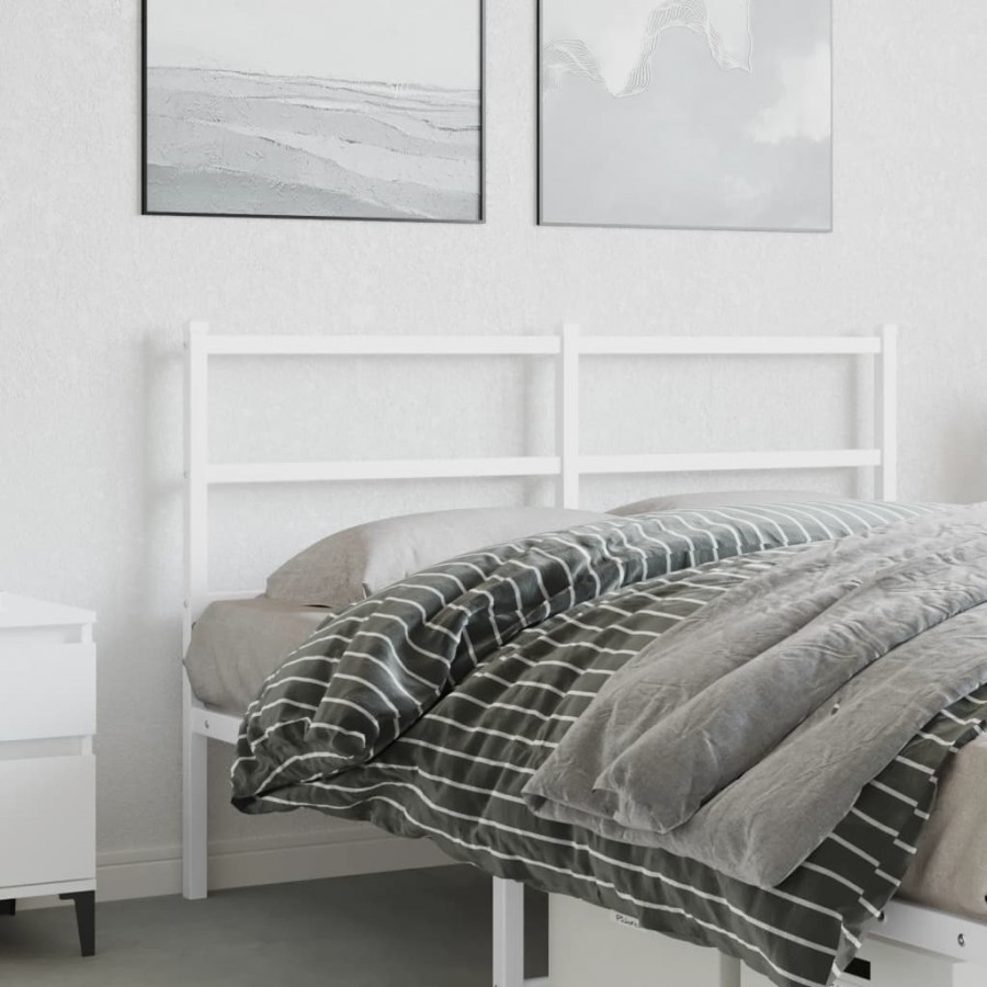 Tête de lit métal blanc 140 cm