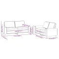 Ensemble de canapés 2 pcs jaune clair tissu