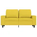 Canapé à 2 places Jaune clair 120 cm Tissu
