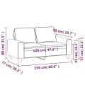 Canapé à 2 places Jaune clair 120 cm Tissu