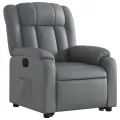 Fauteuil inclinable électrique gris similicuir