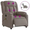 Fauteuil de massage inclinable électrique Taupe Tissu