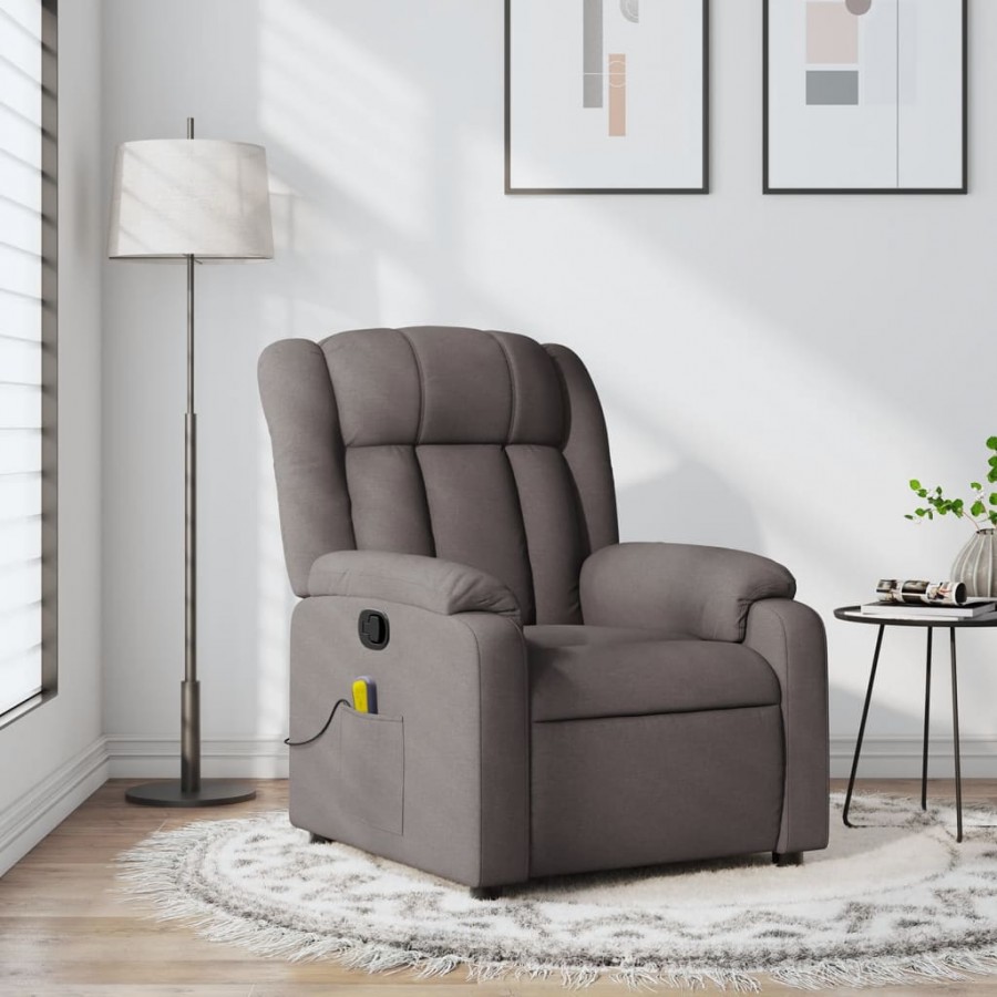 Fauteuil de massage inclinable Taupe Tissu