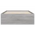 Cadre de lit et tiroirs sonoma gris 100x200cm bois d'ingénierie