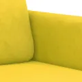 Canapé à 3 places Jaune 180 cm Velours