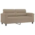 Ensemble de canapés 2 pcs avec coussins taupe tissu microfibre