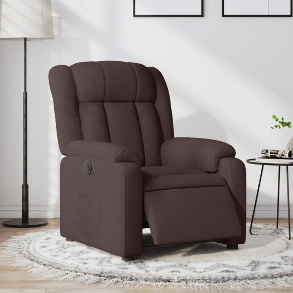 Fauteuil inclinable électrique Marron foncé Tissu