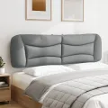 Coussin de tête de lit gris clair 180 cm tissu