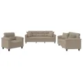 Ensemble de canapés 3 pcs avec coussins Taupe Tissu microfibre