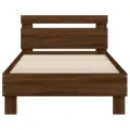 Cadre de lit avec tête de lit chêne marron 75x190 cm