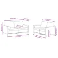 Ensemble de canapés 2 pcs avec coussins vert foncé velours