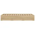Cadre de lit et tiroirs chêne sonoma 120x190 cm bois ingénierie
