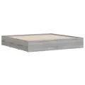 Cadre de lit et tiroirs sonoma gris 200x200cm bois d'ingénierie