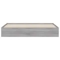 Cadre de lit et tiroirs sonoma gris 200x200cm bois d'ingénierie