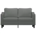 Canapé à 2 places Gris foncé 140 cm Tissu