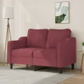 Canapé à 2 places Rouge bordeaux 120 cm Tissu