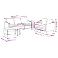 Ensemble de canapés 3 pcs avec coussins Jaune clair Tissu