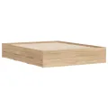Cadre de lit et tiroirs chêne sonoma 140x190 cm bois ingénierie