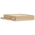 Cadre de lit et tiroirs chêne sonoma 140x190 cm bois ingénierie