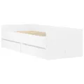 Cadre de lit avec tiroirs blanc 75x190 cm