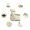 Fauteuil inclinable électrique Crème Tissu