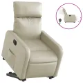 Fauteuil inclinable électrique crème similicuir