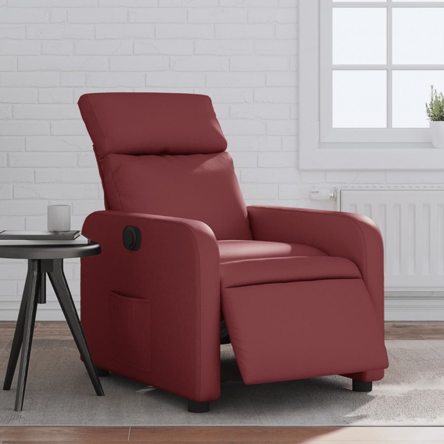 Fauteuil inclinable électrique Rouge bordeaux Similicuir