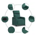 Fauteuil inclinable Vert foncé Tissu