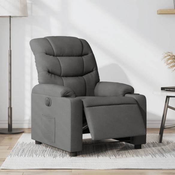 Fauteuil inclinable électrique Gris foncé Tissu