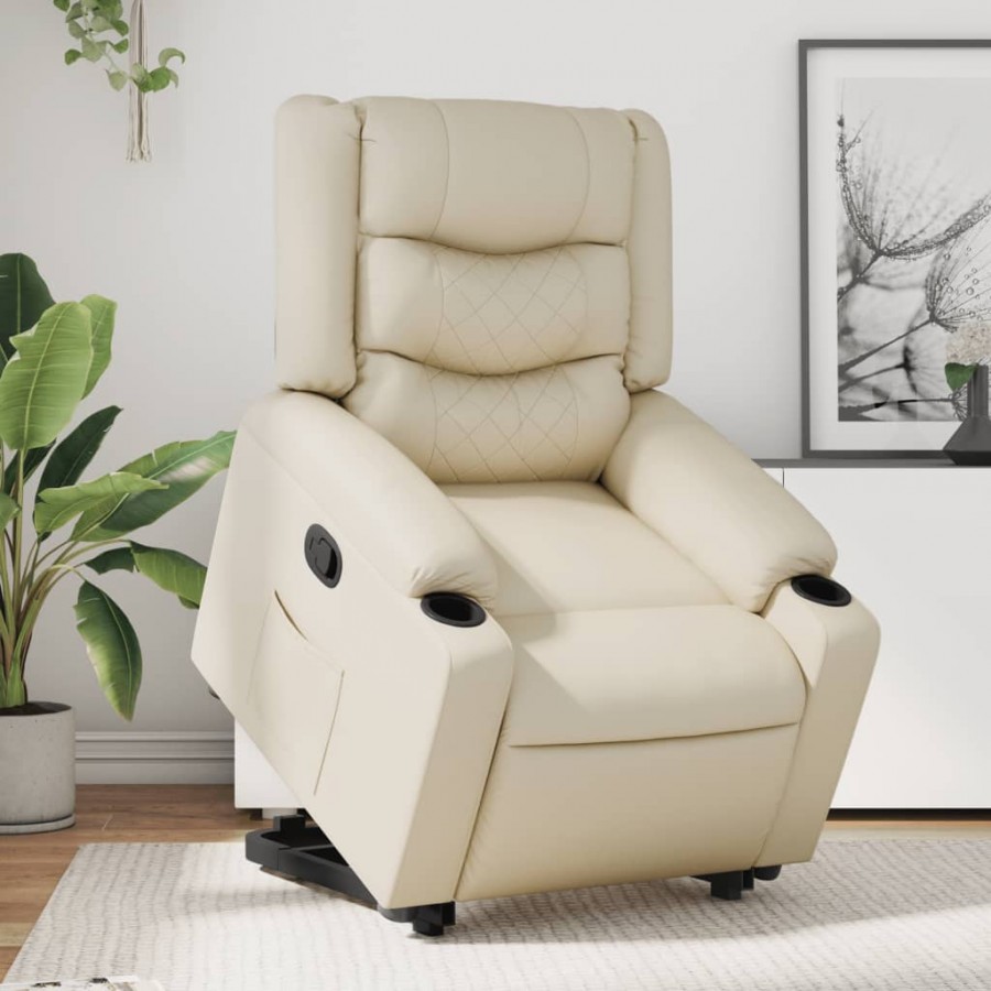 Fauteuil inclinable Crème Similicuir