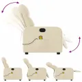 Fauteuil de massage inclinable Crème Tissu
