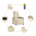 Fauteuil de massage inclinable Crème Tissu
